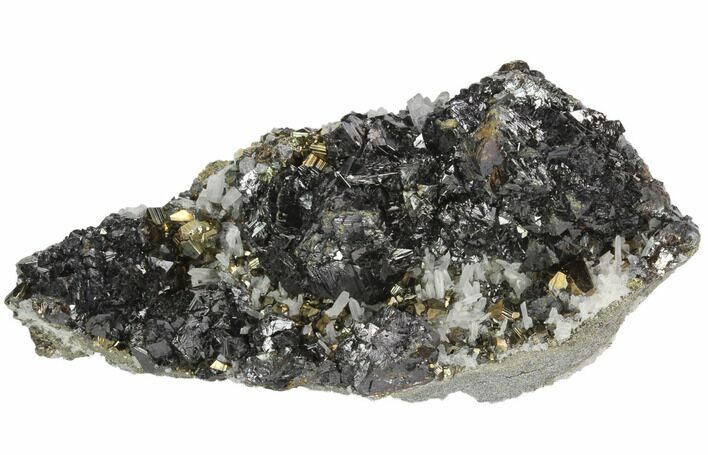 Sphalerite and Pyrite With Quartz Crystals - Peru #126547